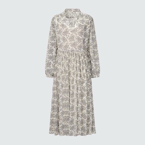 Uniqlo : C Clare Waight Keller Chiffon Pleated Maxi Dress M Medium No Lining - Picture 1 of 6